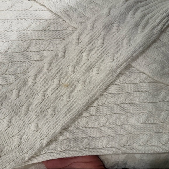 Polo Ralph Lauren Cable-Knit Cotton Crewneck Sweater in white - Picture 7 of 7